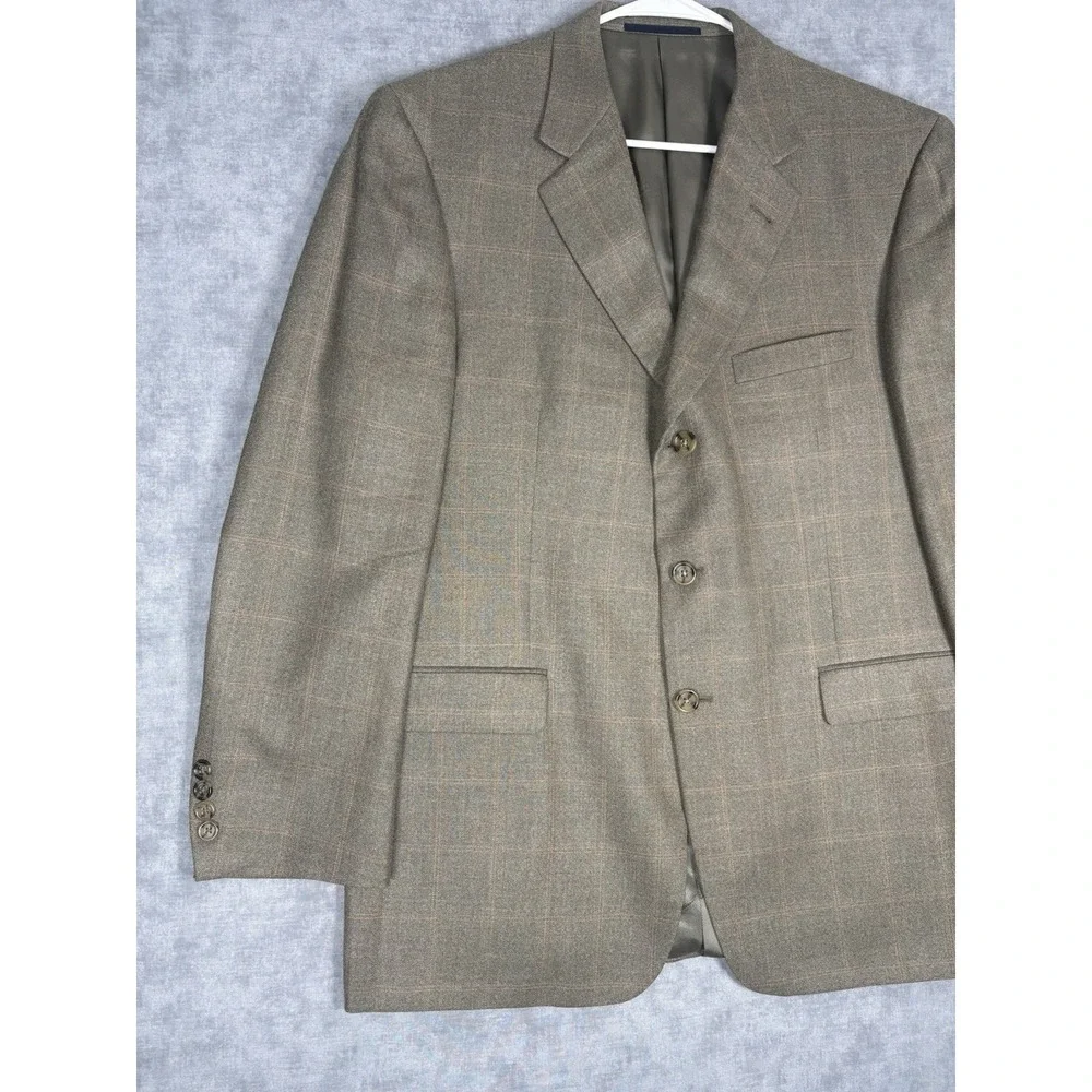Vintage Burberry London Blazer 44R Silk Wool Plaid USA Union Made Nordstrom